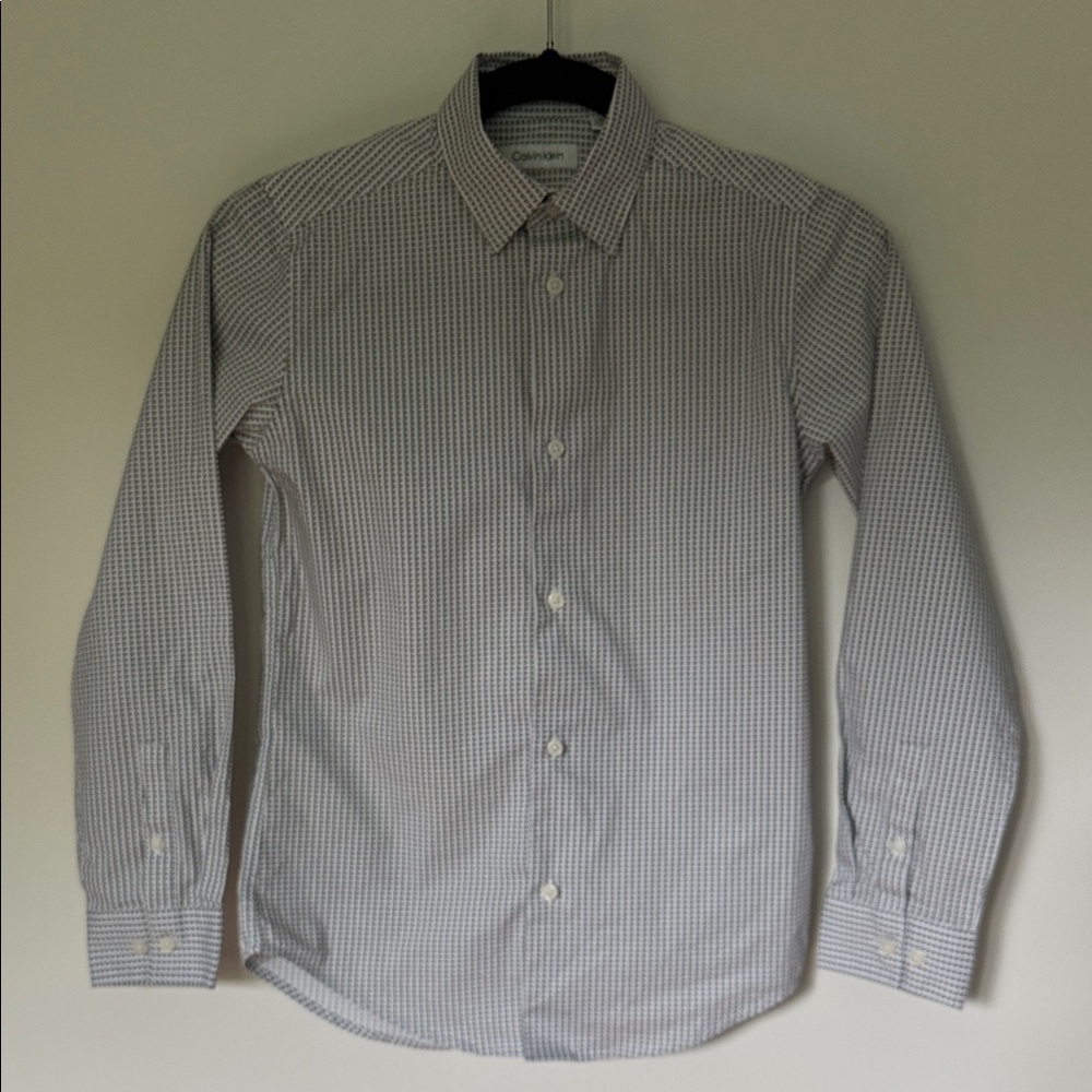 Calvin Klein grey patterend boys  Dress Shirt